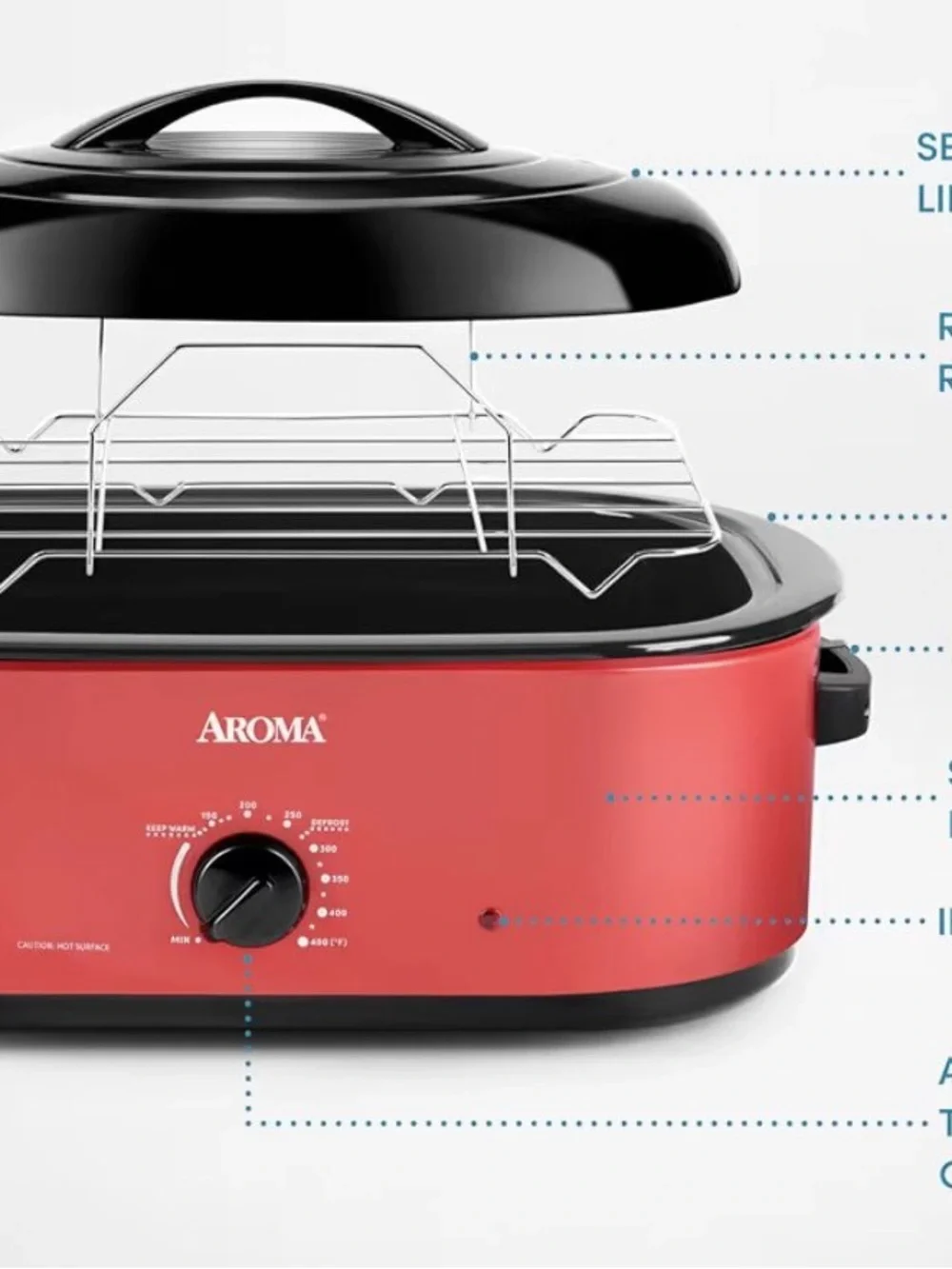 Roma Red Roaster with Clear Self-Basting Lid